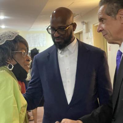 Governor Cuomo with congregants at God's Battalion of Prayer Church on September 24th, 2023