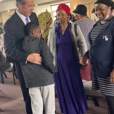 Governor Cuomo with congregants at God's Battalion of Prayer Church on September 24th, 2023