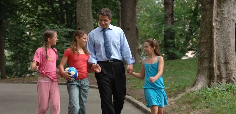 Andrew Cuomo with young daughters
